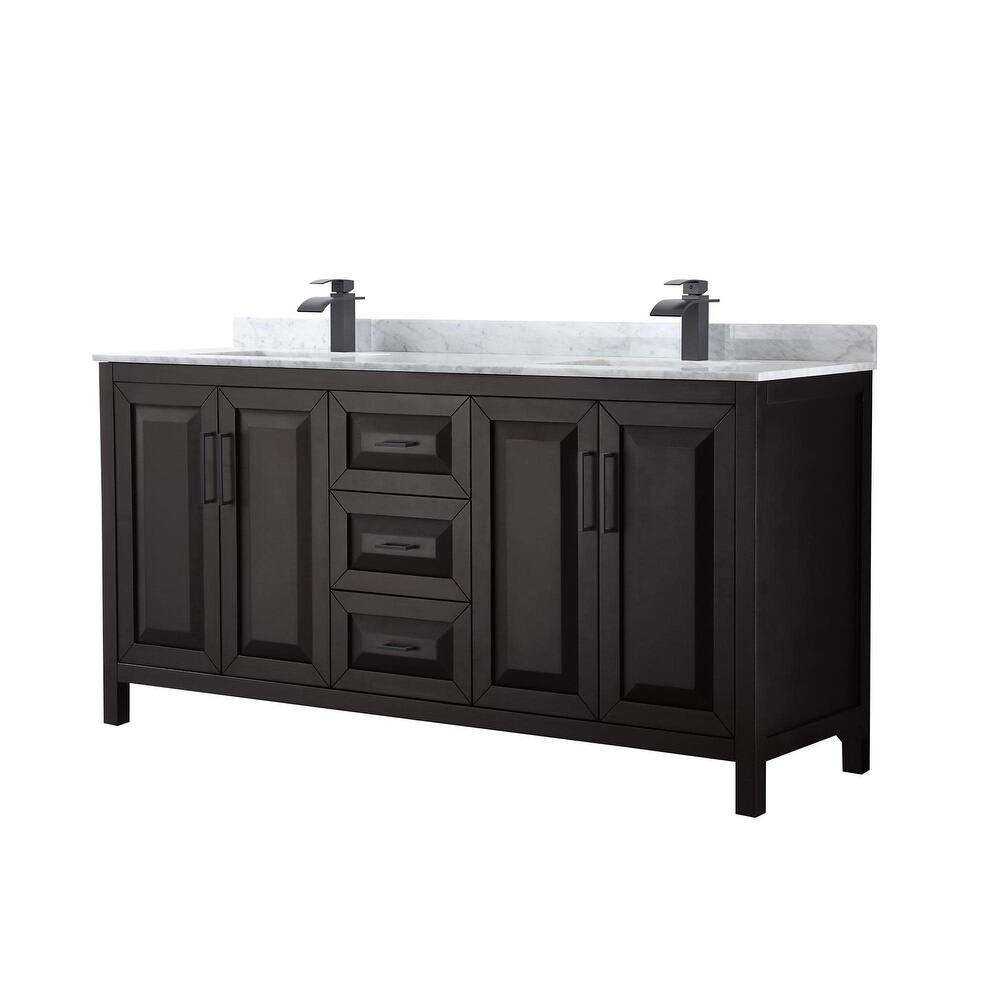 Wyndham Collection Daria 72" Free Standing Double Vanity Set with MDF