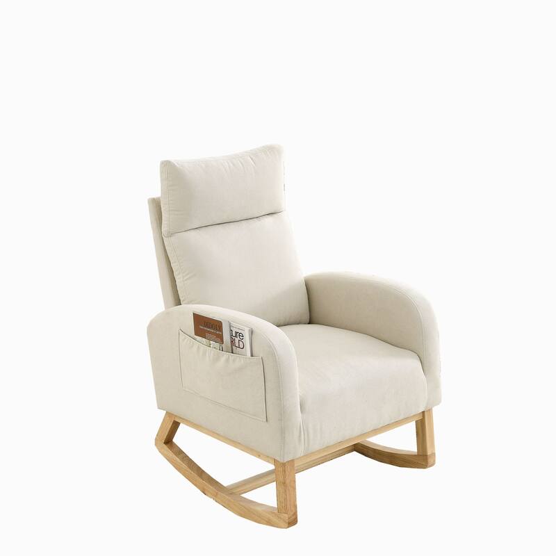 27.6"W Modern Accent High Backrest Living Room Lounge Arm Rocking Chair
