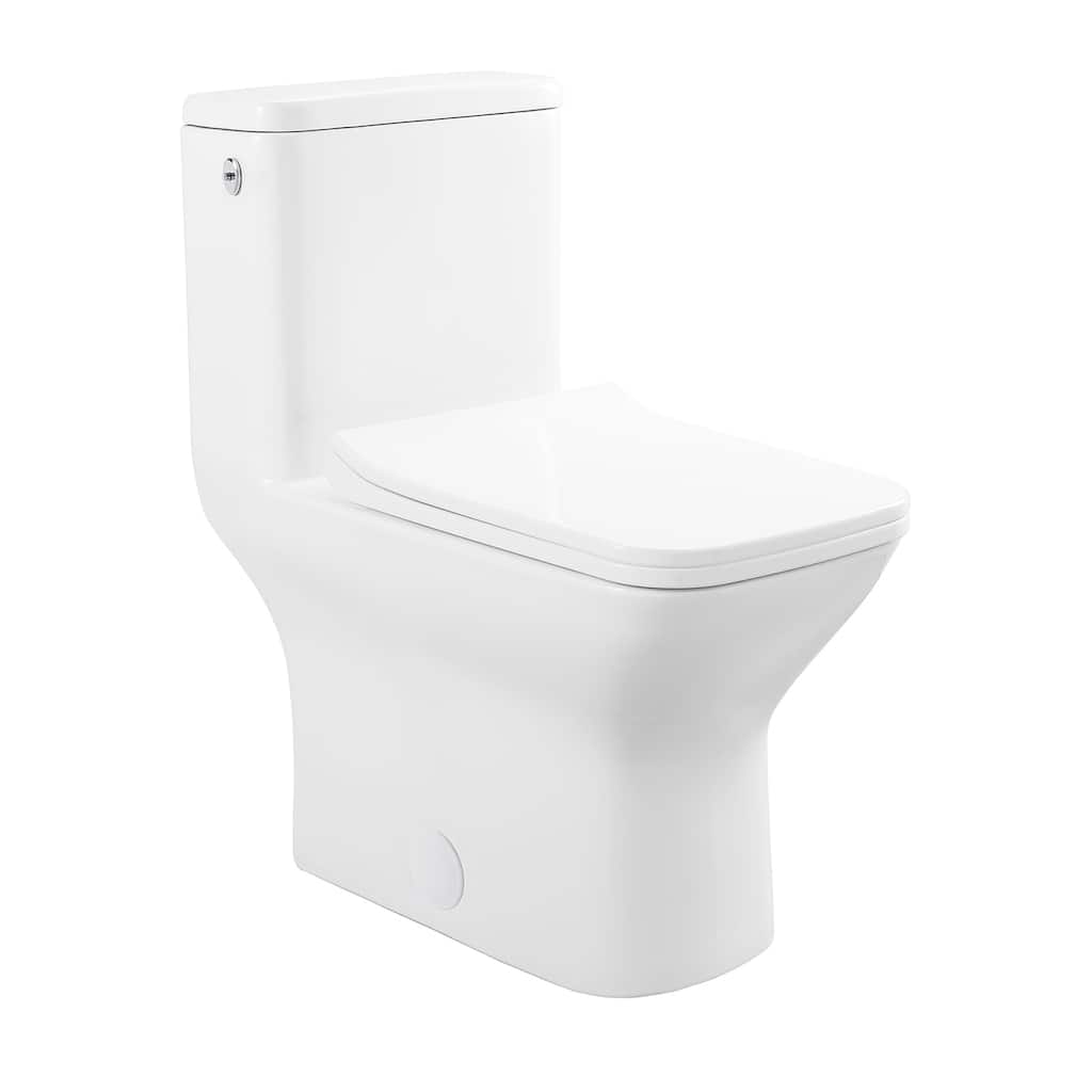 Charme One-Piece Square Toilet Dual-Flush 1.1/1.6 Gpf, Touchless - 25.8" x 14.95" 29.95"