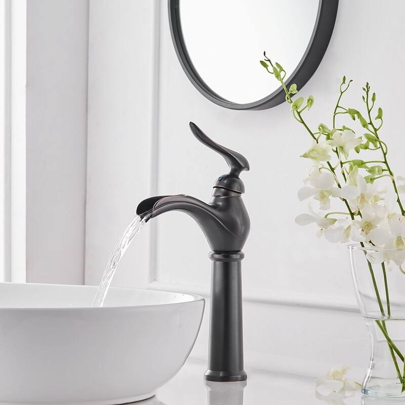Waterfall Commercial Vessel Sink Bathroom Faucet-Oil Rubbed Bronze