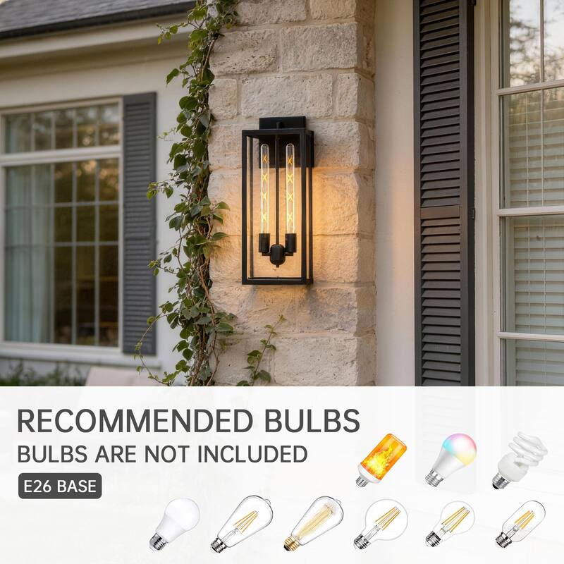 Large Medium Iron Rectangular Outdoor Wall Light