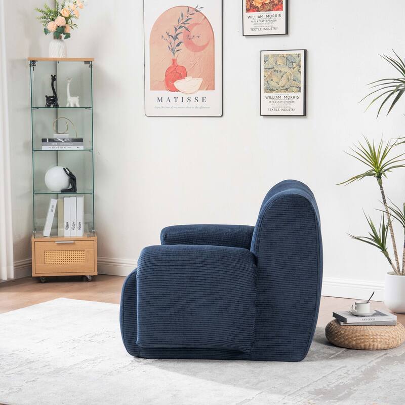 42''W Modern Chenille Upholstered Accent Chair with Deep Seats-No Assembly