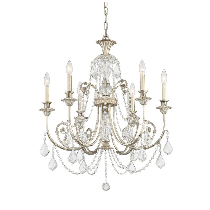 Crystorama Lighting Group Regis 6 Light 26" Wide Wrought Iron - Olde Silver