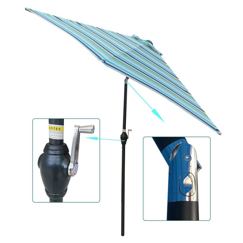 Amada 9-foot Steel Patio Umbrella with Tilt and Crank