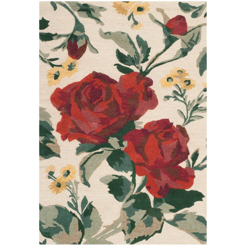 Martha Stewart by SAFAVIEH Rose Chintz Wool Rug - 4' x 6' - Shortbread