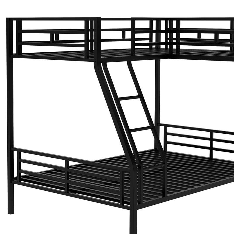 Twin over Full Triple Bunk Bed with Desk and Full-Length Guardrail