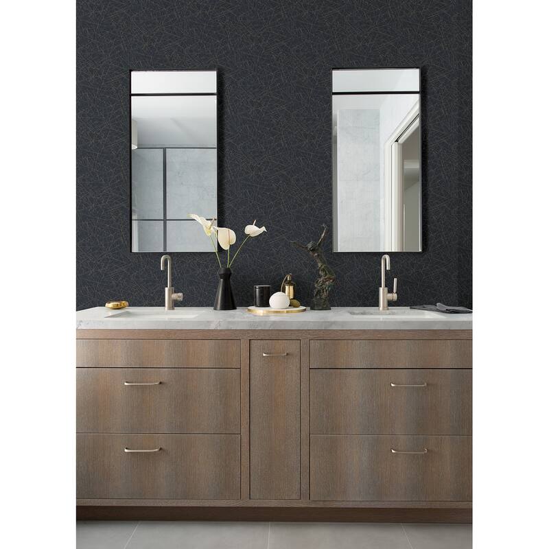 A-Street Prints Bulan Dark Blue Abstract Lines Wallpaper