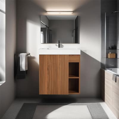 Wall-Mounted Bathroom Vanity with Sink and Soft-Close(No Faucet)