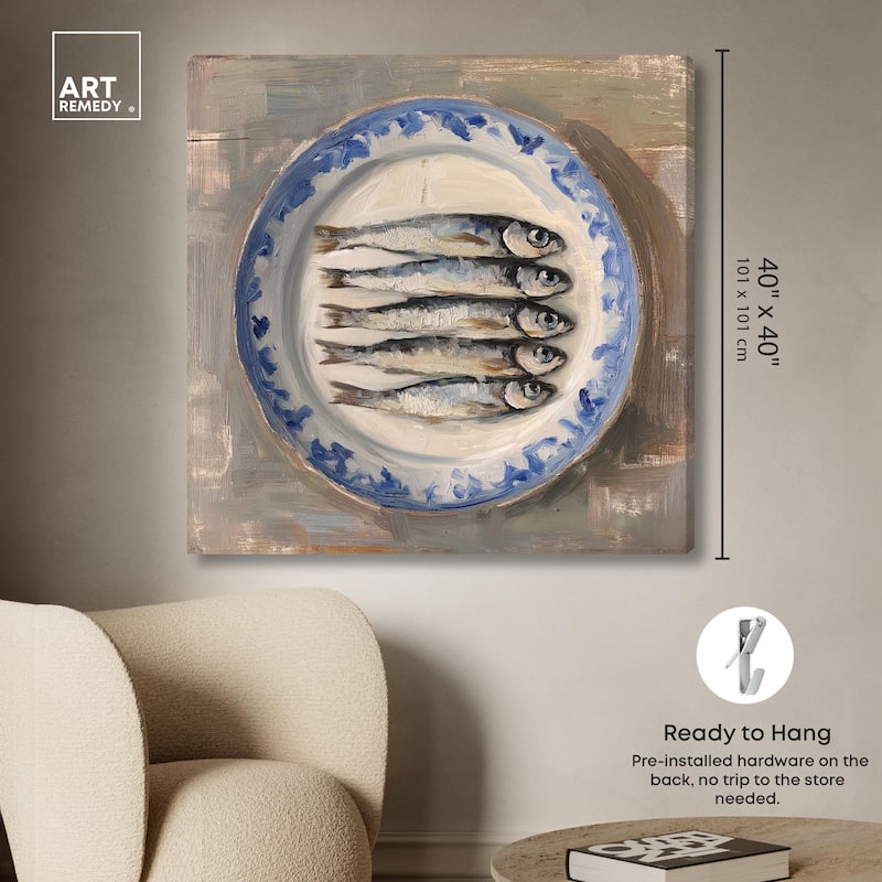 Sardines Still Life Canvas by Art Remedy, Gallery Wrapped