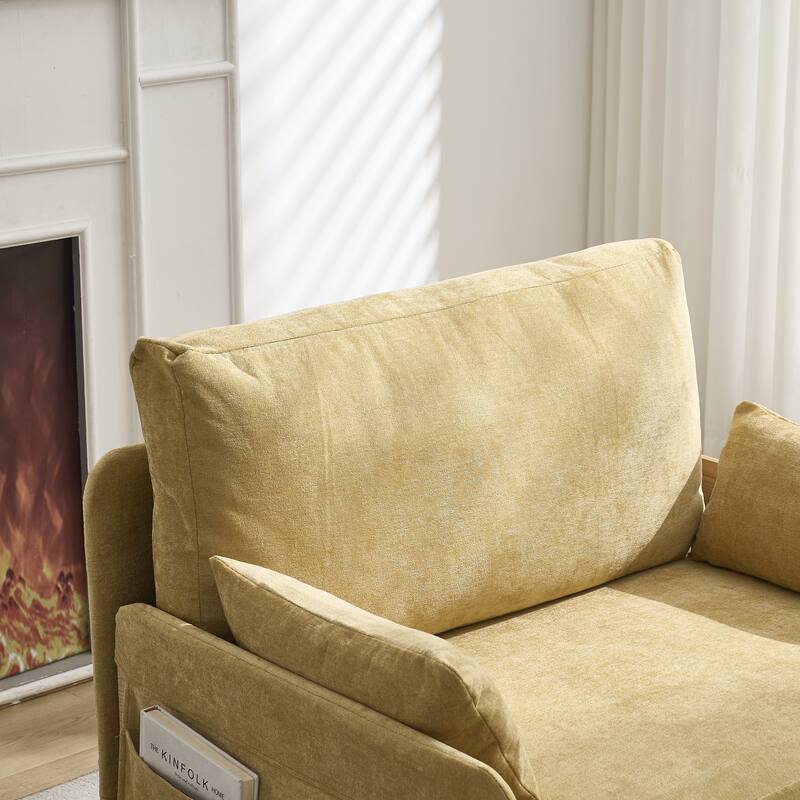Foldable Sofa Bed Recliner, 3-In-1 Convertible Sleeper, Suitable For Small Spaces, With Three Pillows