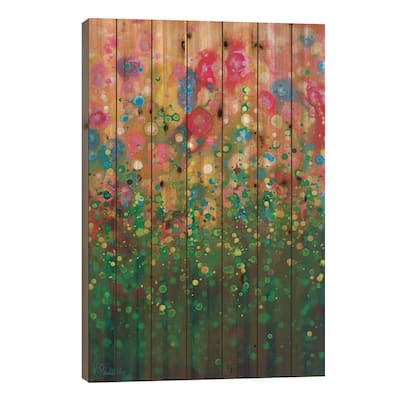 Wildflowers Print On Wood by Kristen Leigh - Multi-Color