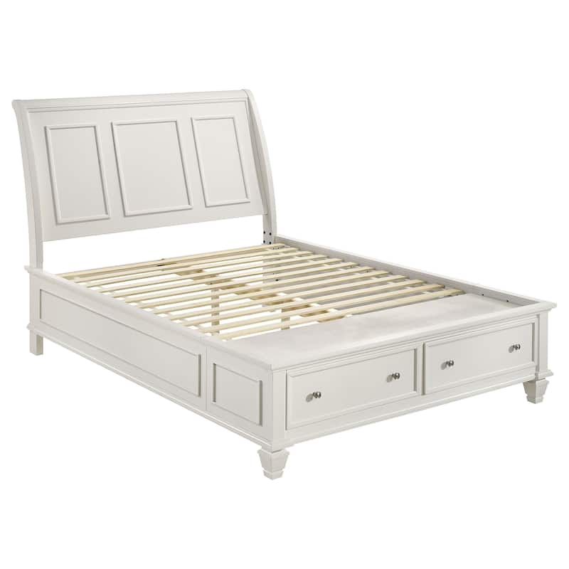 Sandy Beach Storage Bed 4-Piece Bedroom Set with Sleigh Headboard