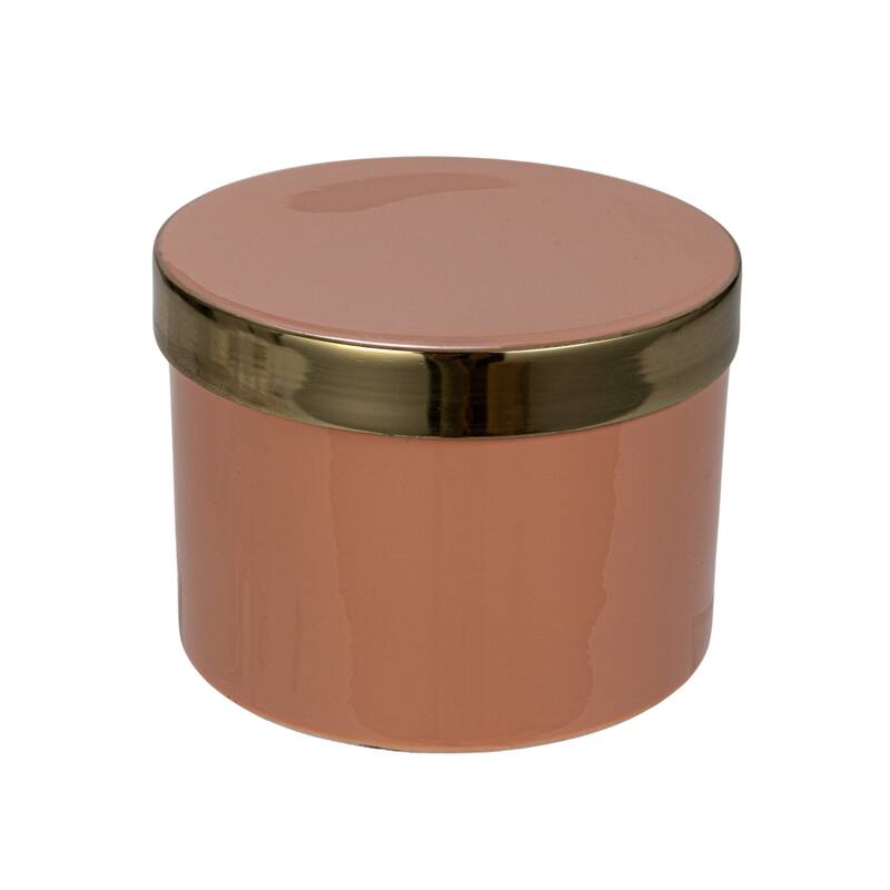 Enameled Metal Box with Shiny Interior - 4.0"L x 4.0"W x 3.0"H