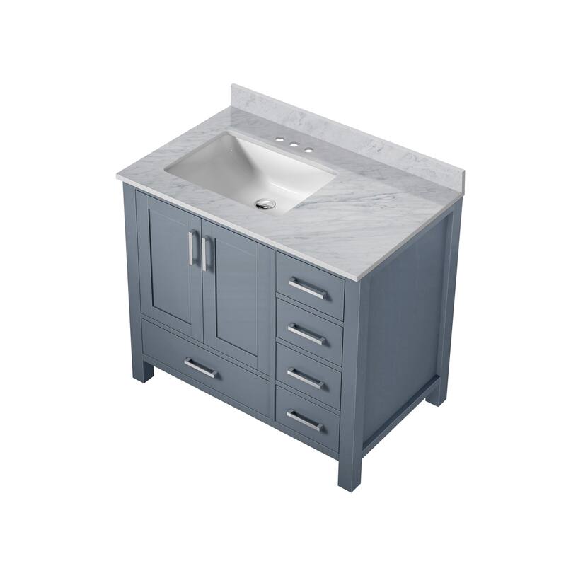 Lexora Jacques 36" Dark Grey Single Vanity - No Mirror, Left Version