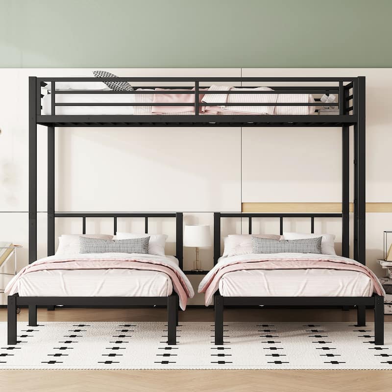 Triple Metal Bunk Bed - Twin/Twin/Twin or Twin XL Configurable - 350LB Capacity