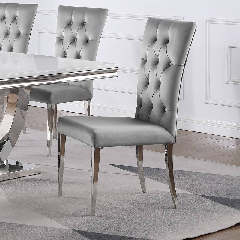 Set of 2 Velvet Upholstered Side Chairs