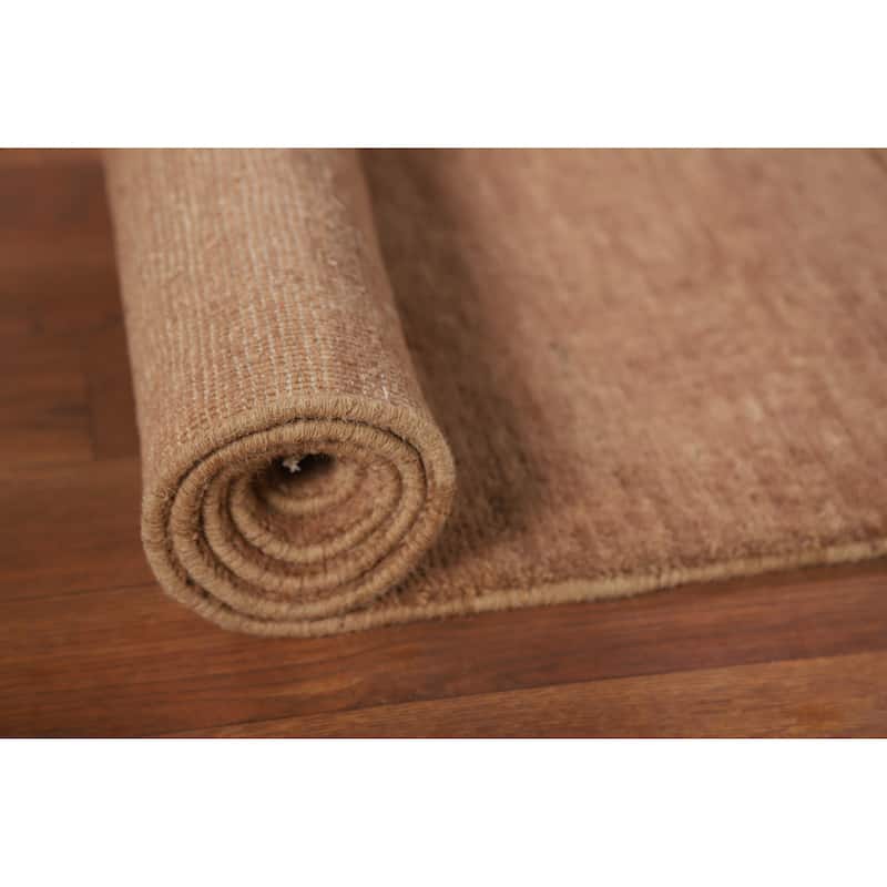 Brown Gabbeh Oriental Runner Rug Hand-Knotted Hallway Wool Carpet - 3'1"x 9'5"