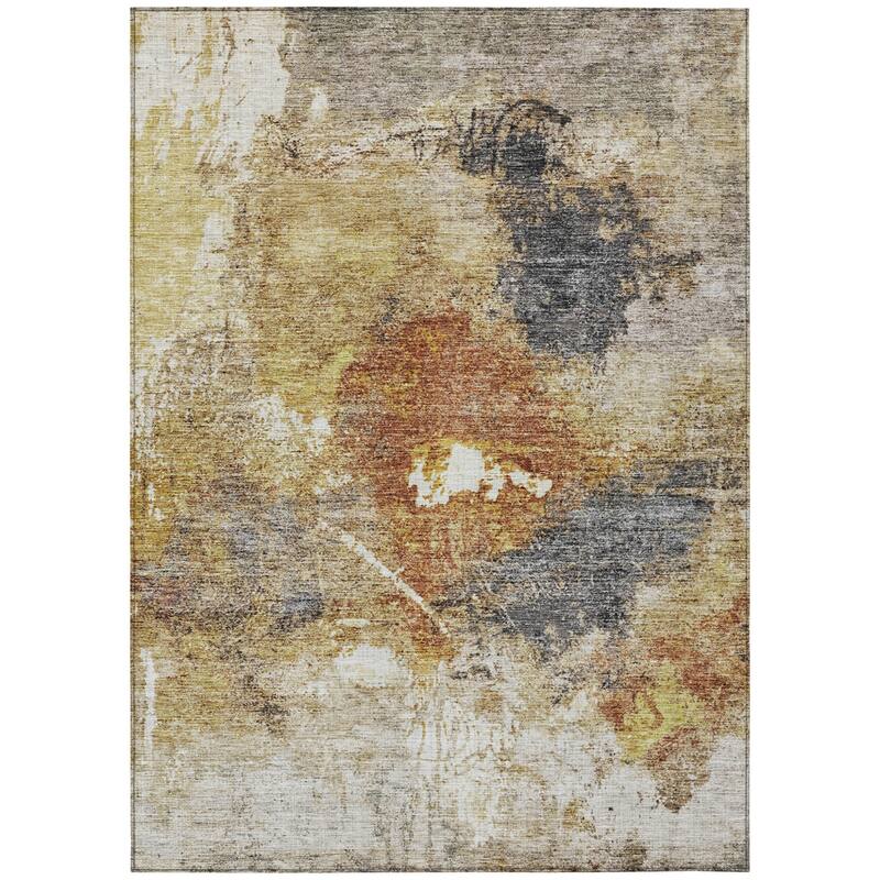 HomeRoots Abstract Transitional Rectangle Outdoor Rug