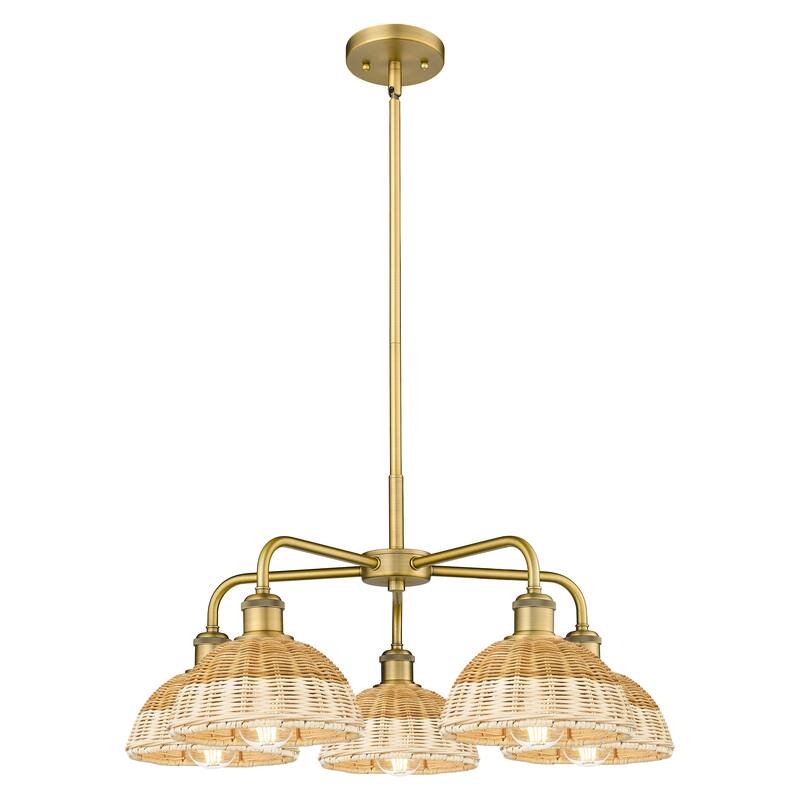 Innovations Lighting Endless Possibilities Ballston - Bristol Natural II - 5 Light 26" Stem Hung Chandelier - Brushed Brass