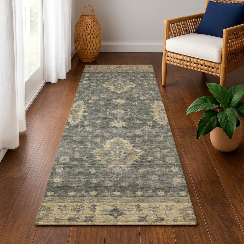 Premium Washable Super Soft Traditional Mayfield Rug - Gray - 2'3" x 7'6"
