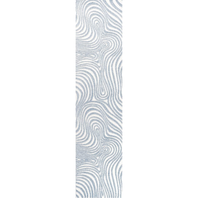 JONATHAN Y Nordby Abstract Groovy Striped Light Blue/Ivory Area Rug - 2 X 8