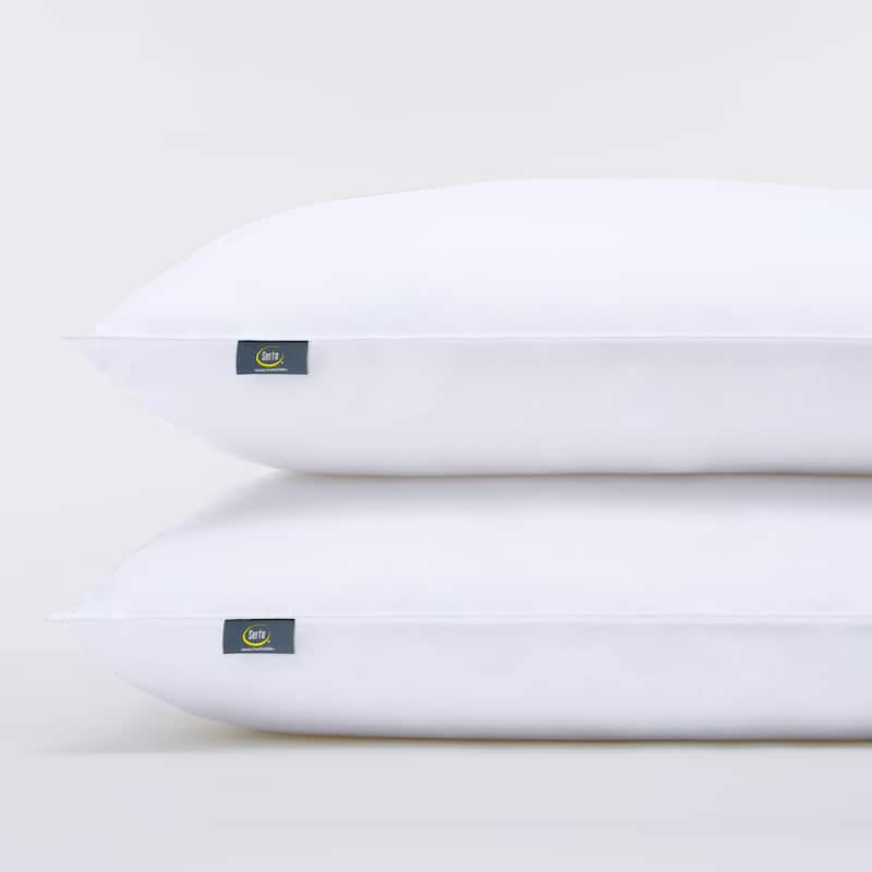 Serta Simply Clean Medium/Firm Antimicrobial Pillow Pair - White