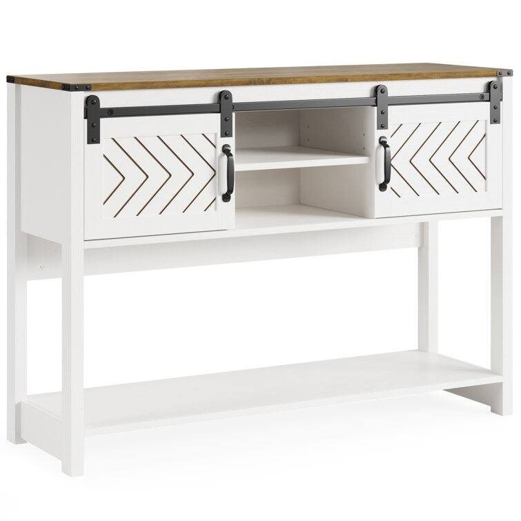 46" Console Table with Sliding Barn Door