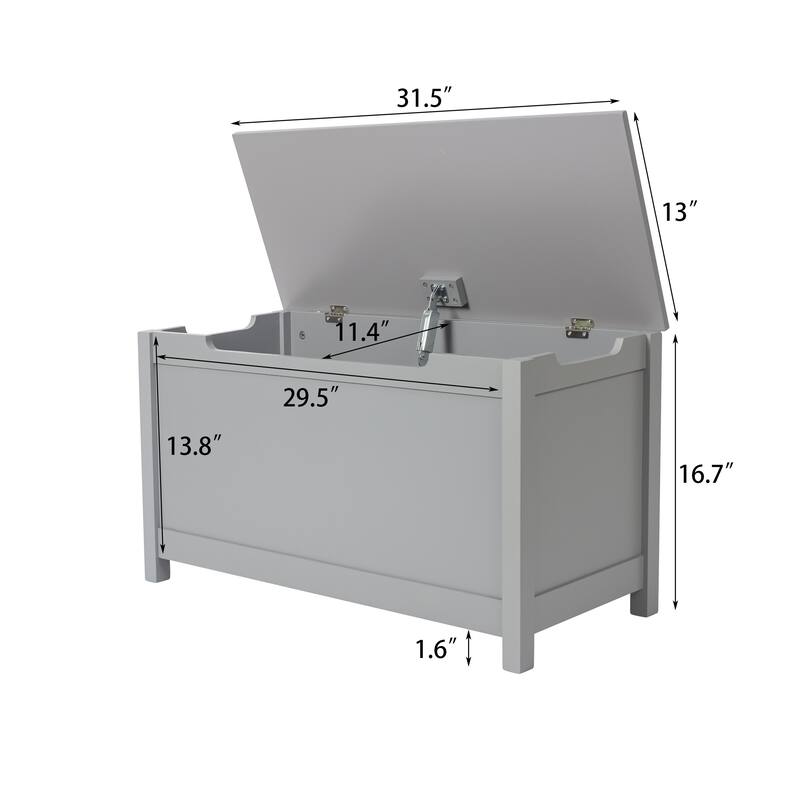 31.5"W Simple Wooden Toy Box