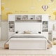 preview thumbnail 7 of 105, Modern Platform Bed with Integrated Cabinet, Trundle Bed and Drawers White - Queen