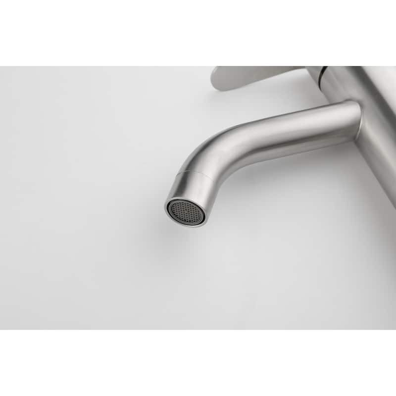 Bathroom Sink Single Handle Faucet with Pop-Up Drain (No Overflow)