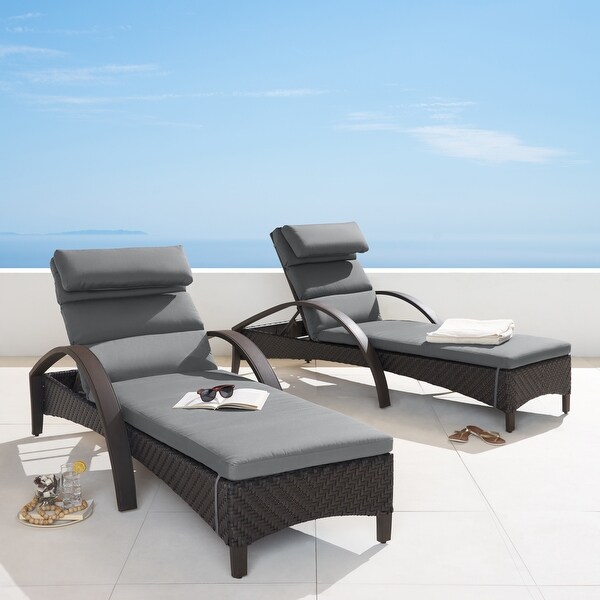 Banzai Outdoor Wicker and Wood Chaise Lounge (Set of 4) by Christopher ...