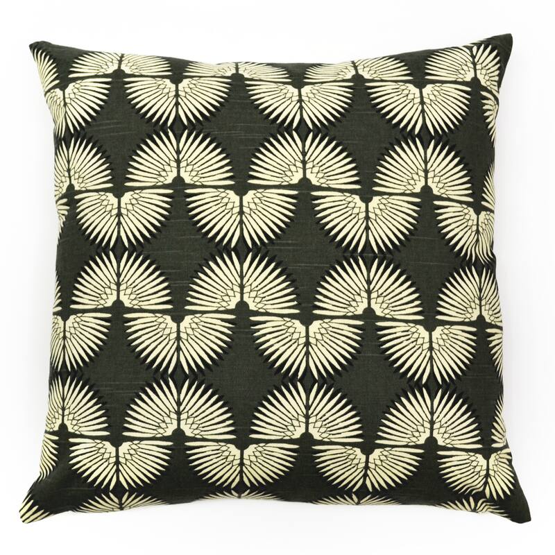 Jiti Indoor Eclectic Glam Bold Wavy Patterned Decorative Accent Cotton Square Throw Pillows 20 x 20 - Grey/White