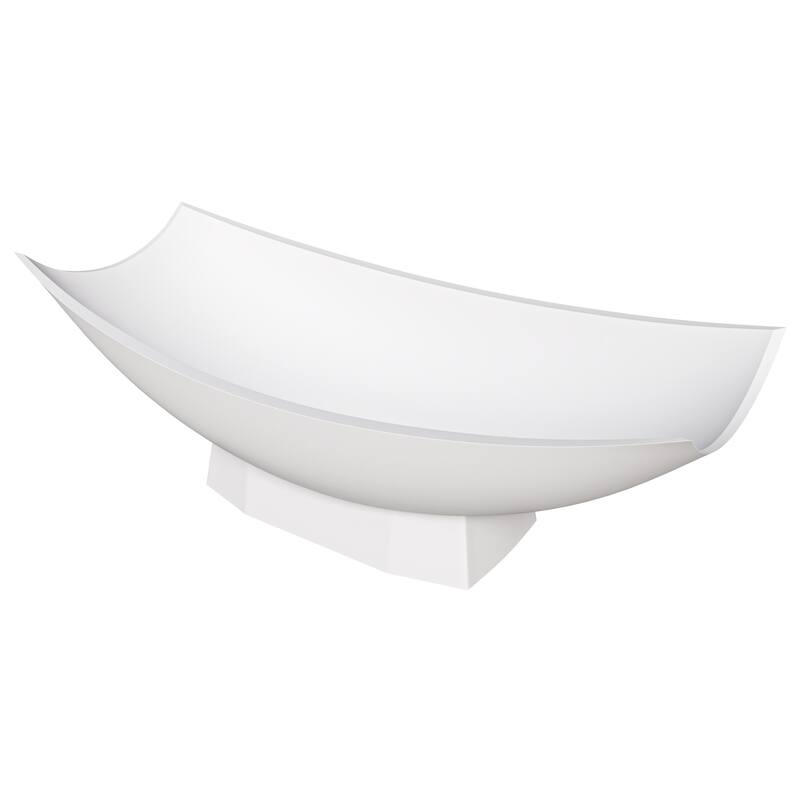 ALFI brand White Matte 71" Solid Surface Resin Free Standing Hammock Style Curved End Bathtub