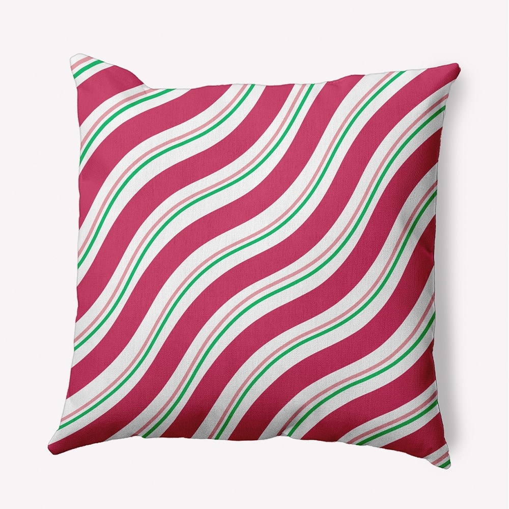 Candy Stripes Christmas Indoor/Outdoor Throw Pillow