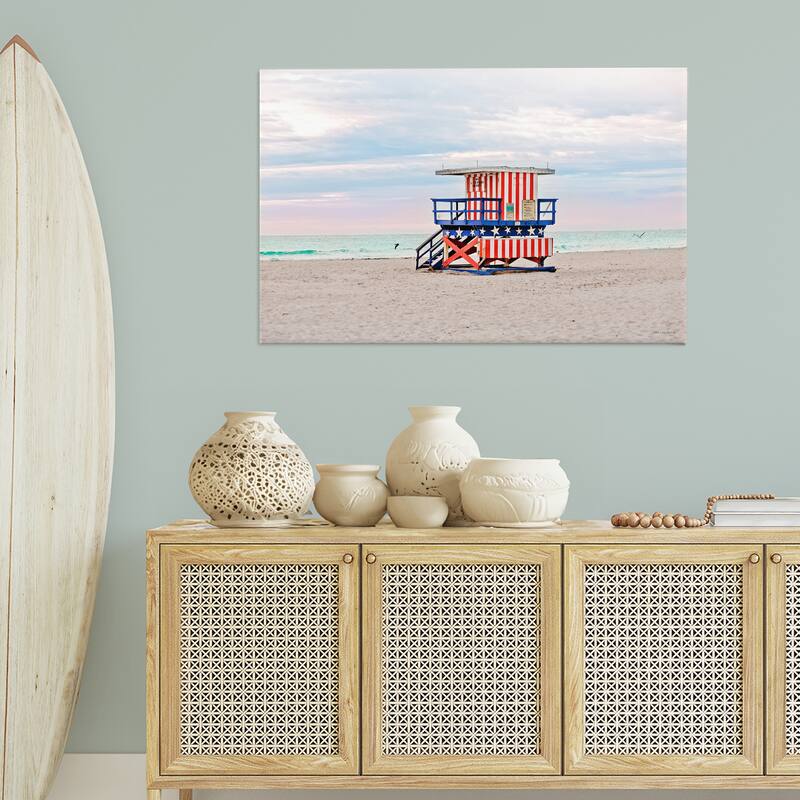 Stupell Patriotic Lifeguard Hut Canvas Wall Art Design By Seven Trees Design