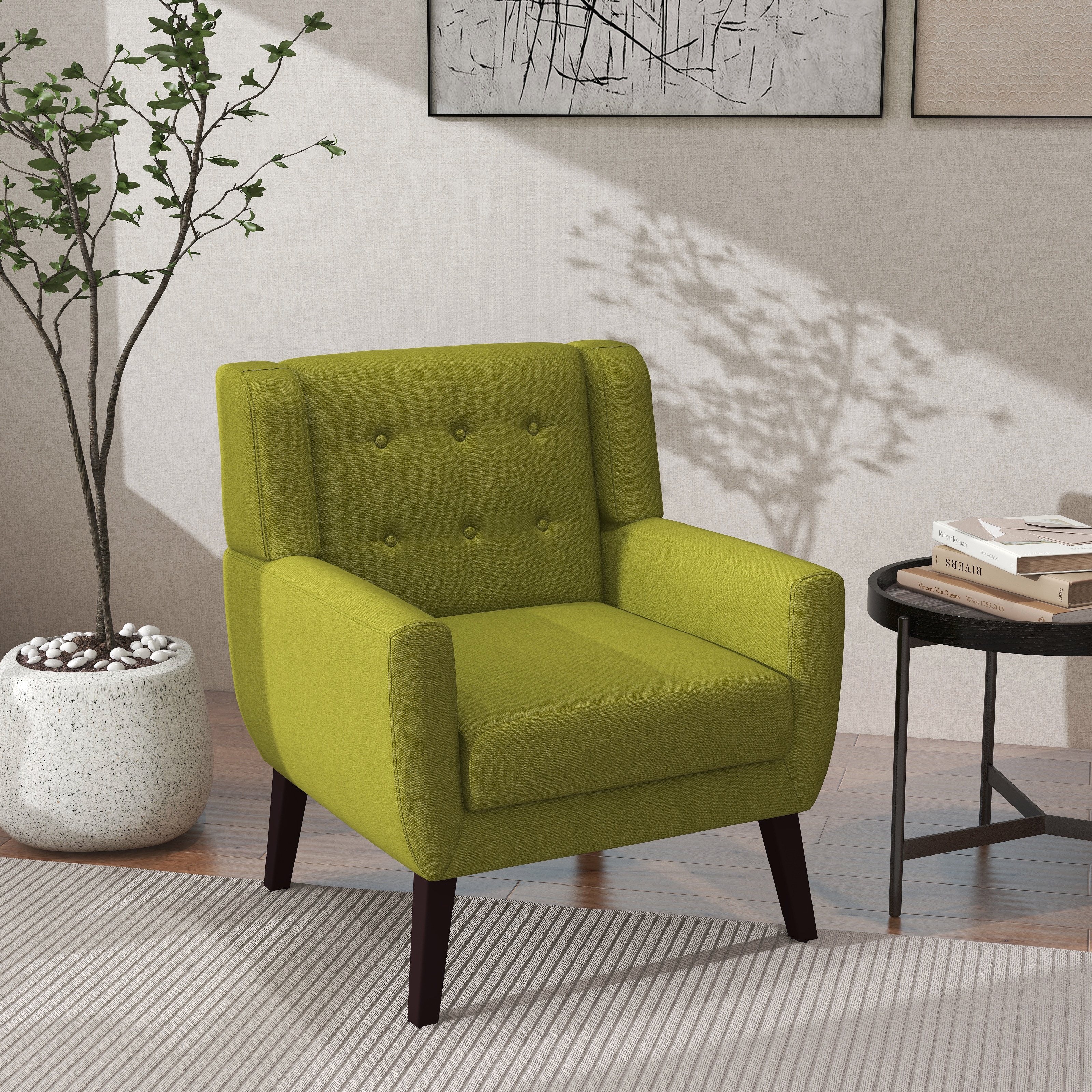 Lime green modern accent chair on sale