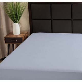 ELEGANT POLY COTTON PERCAL KING SHEET SET BLUE FITTED FLAT SHEET 2 CASES 