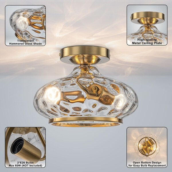 Starsky 2-Light Polished Semi-Flush Mount Ceiling Light with