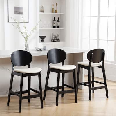 26-Inch Upholstered Wood Counter Stool/ Barstools - 37.4"H x 17.3"W x 18.7"D