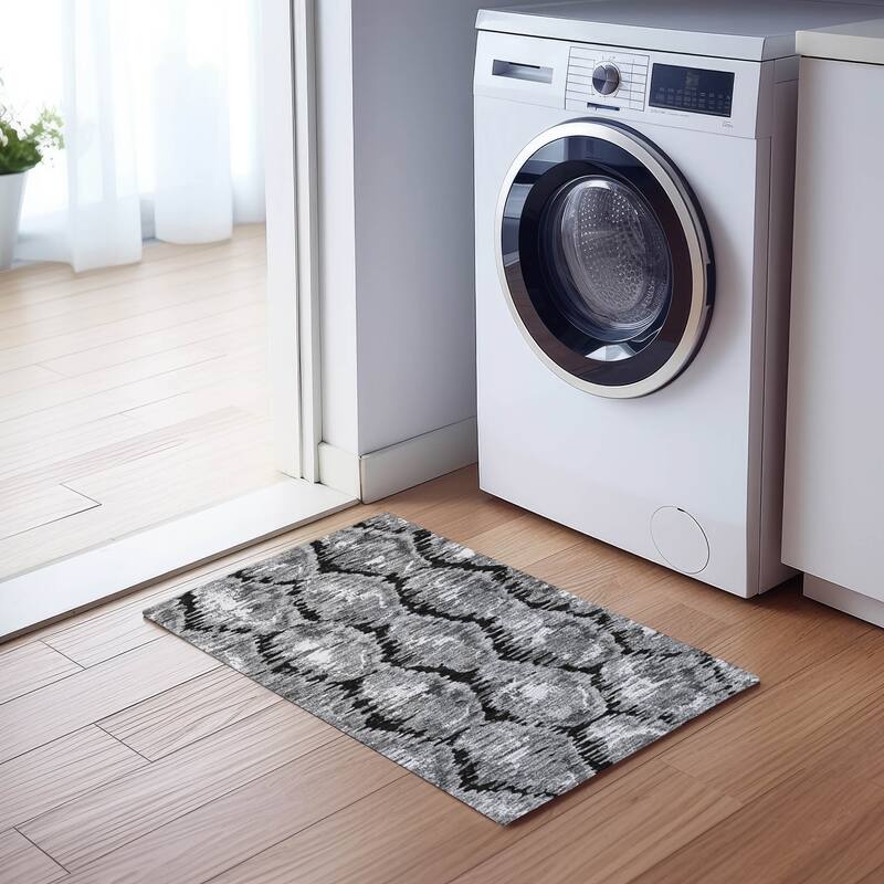 Machine Washable Indoor/ Outdoor Chantille Contemporary Abstract Rug
