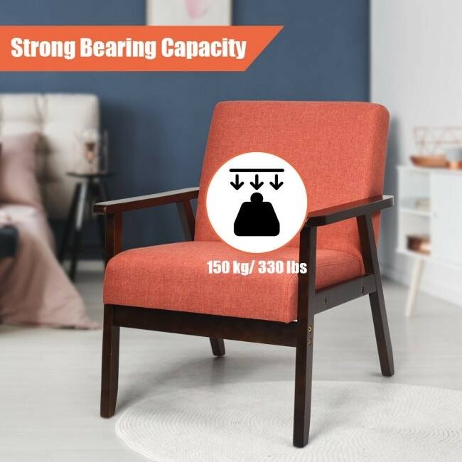 Mid-Century Retro Fabric Accent Armchair for Living Room Comfort and Style