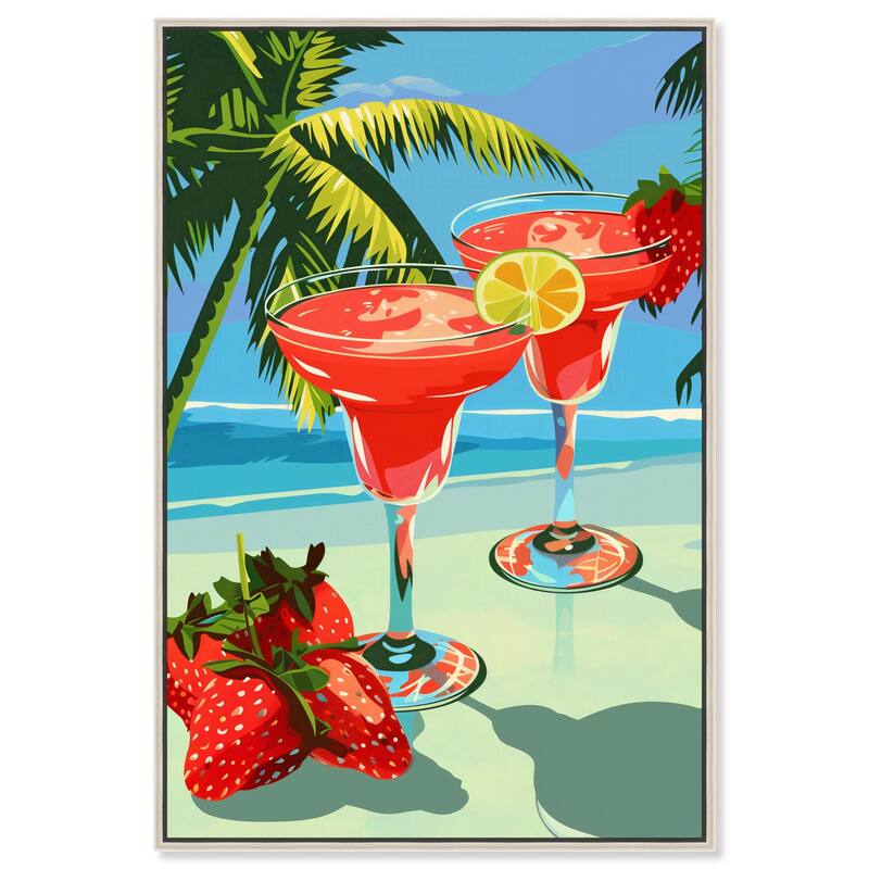 Strawberry Daiquri Breeze Canvas by Art Remedy - Silver - 30" x 45"