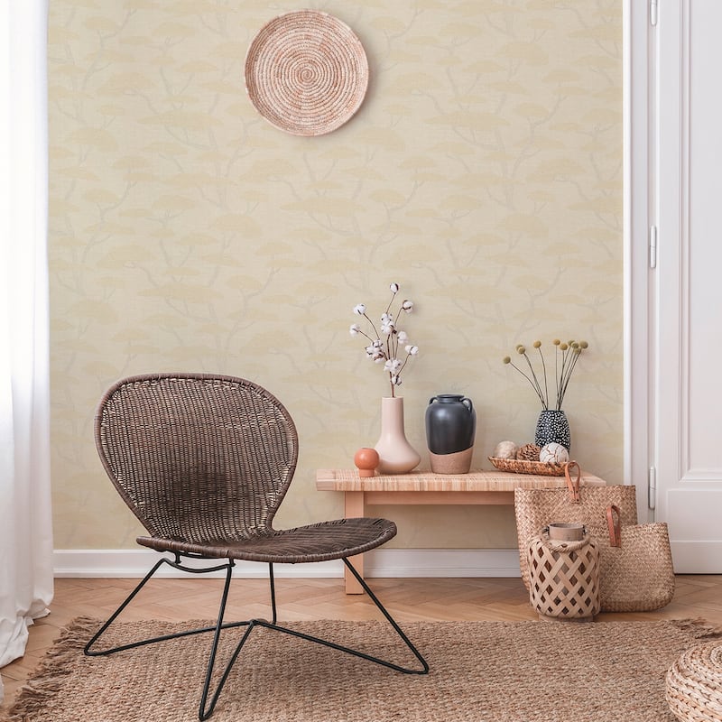 Galerie Wallcoverings Fusion Collection Chinoiserie Tree Motif Non-woven Matte Wallpaper Roll