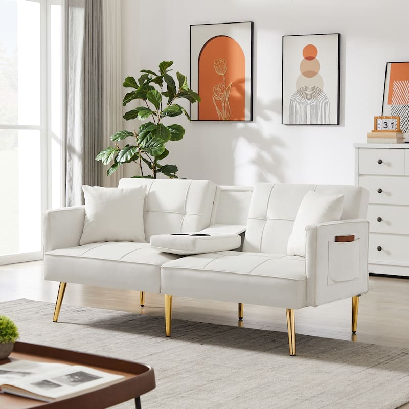 Adjustable Velvet Material, Elegant and Simple Futon Sofa Bed