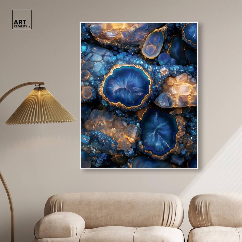 Oceanic Gold Sparkle Canvas by Art Remedy
