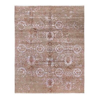 Ikat One-of-a-Kind Handmade Area Rug, Beige - 8' 0" x 10' 0"