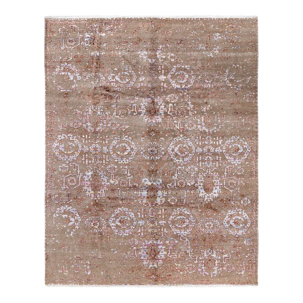 Ikat One-of-a-Kind Handmade Area Rug, Beige - 8' 0" x 10' 0"