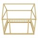 preview thumbnail 5 of 52, House Floor Bed with House Roof Frame and Safety Guardrails, Twin/Full Size Wooden Floor Montessori Bed House Bed for Kids