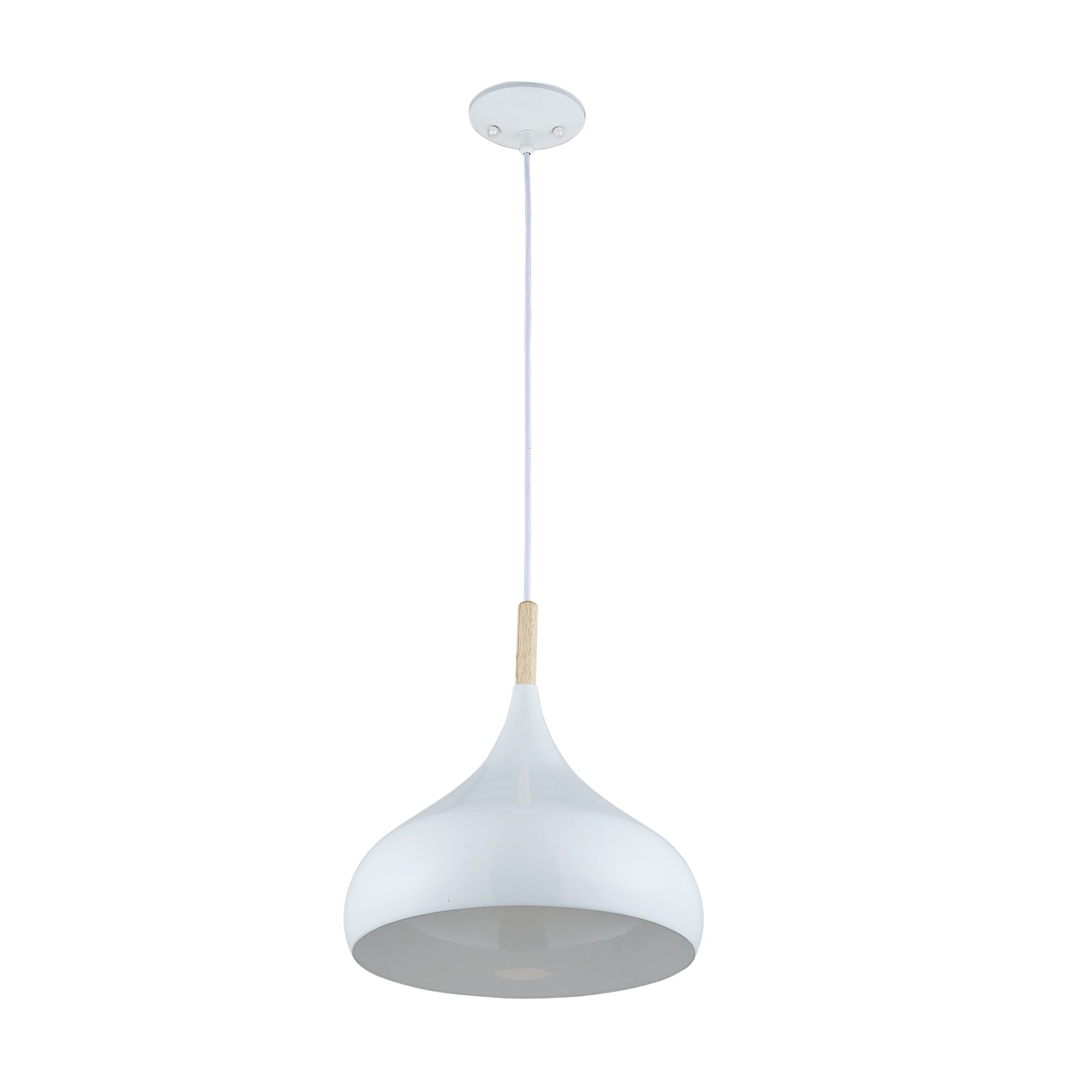 Daily Lighting 1-Light White Hanging Barn Light Pendant with Metal Shade