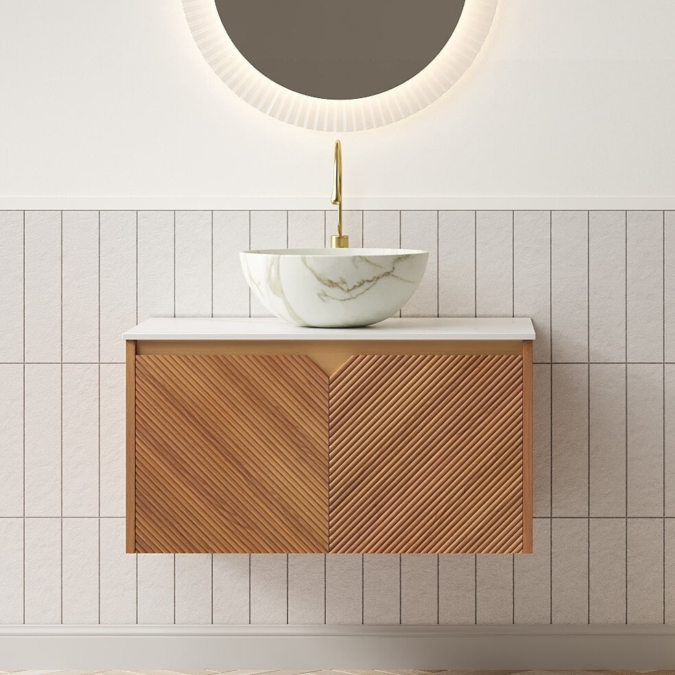 Wall-mounted Bathroom Vanity with Bowl Vessel Basin